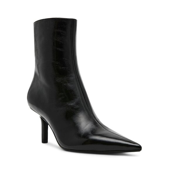 Steve Madden Alston Mid Heel Pointed Ankle Boot in Black Patent 6 - Picture 1 of 14
